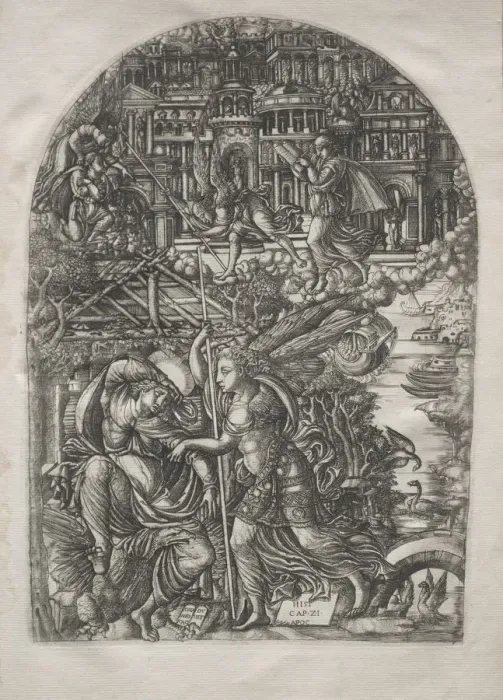 Framed Print : The Apocalypse: The Angel Shows St. John the New Jerusalem, 1546-1556. Creator: Jean Duvet (French Framed Print : The Apocalypse: The Angel Shows St. John the New Jerusalem, 1546-1556. Creator: Jean Duvet (French
