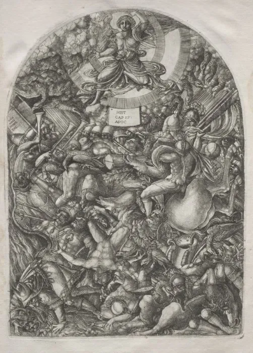 Framed Print : The Apocalypse: The Angel in the Sun Calling the Birds of Prey, 1546-1556. Creator Framed Print : The Apocalypse: The Angel in the Sun Calling the Birds of Prey, 1546-1556. Creator