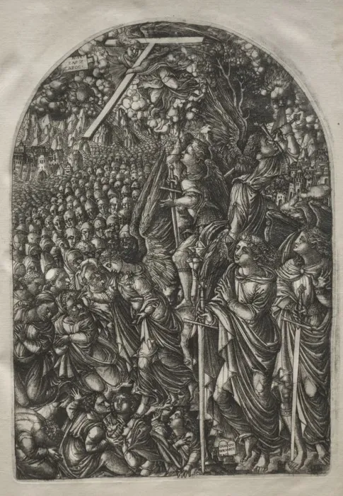 Framed Print : The Apocalypse: Four Angels Holding Back the Winds, 1546-1556. Creator: Jean Duvet (French Framed Print : The Apocalypse: Four Angels Holding Back the Winds, 1546-1556. Creator: Jean Duvet (French