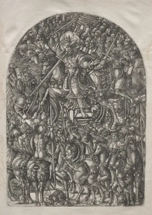 Framed Print : The Apocalypse: Christ Mounted on a White Horse, 1546-1556. Creator: Jean Duvet (French Framed Print : The Apocalypse: Christ Mounted on a White Horse, 1546-1556. Creator: Jean Duvet (French