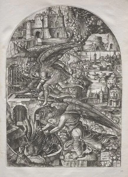 The Apocalypse: Satan Bound for a Thousand Years, 1546-1555. Creator: Jean Duvet (French