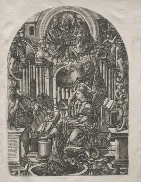 Framed Print : The Apocalypse: St. John on the Island of Patmos, 1546-1556. Creator: Jean Duvet (French Framed Print : The Apocalypse: St. John on the Island of Patmos, 1546-1556. Creator: Jean Duvet (French