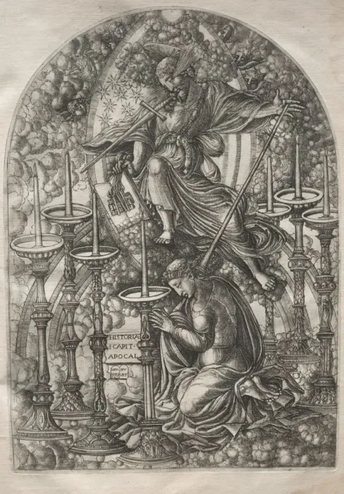 Framed Print : The Apocalypse: St. John Sees Seven Golden Candlesticks, 1546-1556. Creator: Jean Duvet (French Framed Print : The Apocalypse: St. John Sees Seven Golden Candlesticks, 1546-1556. Creator: Jean Duvet (French