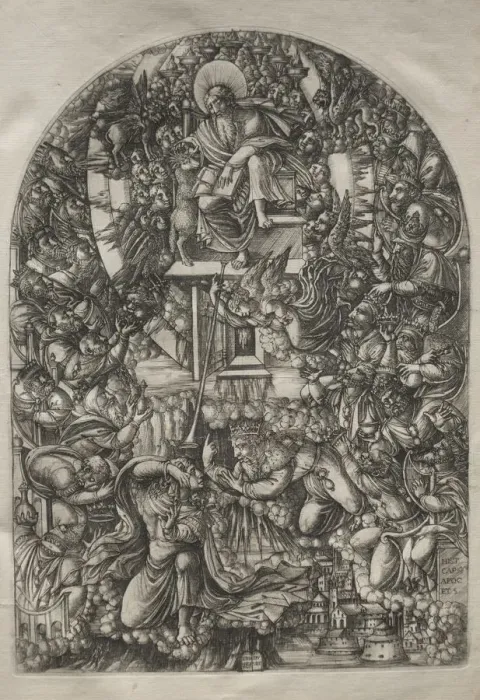 Framed Print : The Apocalypse: St. John Summoned to Heaven, 1546-1556. Creator: Jean Duvet (French, 1485-1561) Framed Print : The Apocalypse: St. John Summoned to Heaven, 1546-1556. Creator: Jean Duvet (French, 1485-1561)