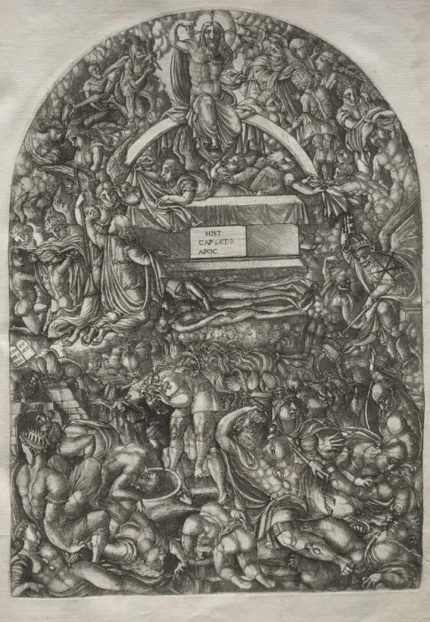 Framed Print : The Apocalypse: A Star Falls and Makes Hell to Open, 1546-1556. Creator: Jean Duvet (French Framed Print : The Apocalypse: A Star Falls and Makes Hell to Open, 1546-1556. Creator: Jean Duvet (French