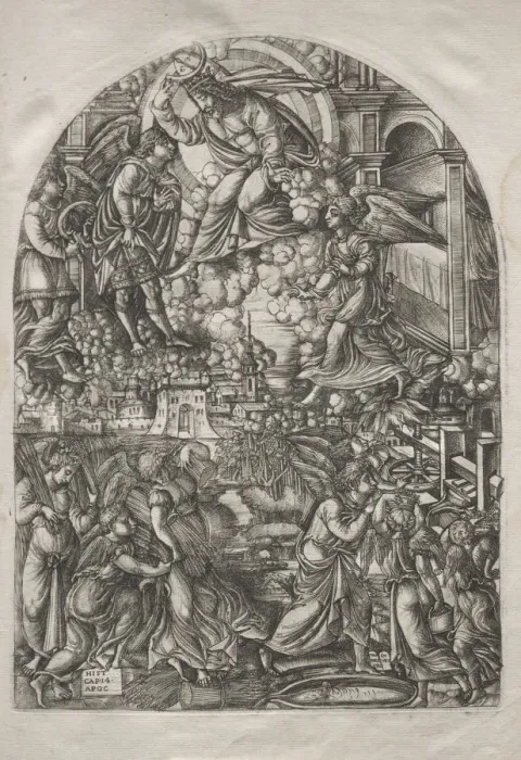 Framed Print : The Apocalypse: The Winepress of the Wrath of God, 1546-1556. Creator: Jean Duvet (French Framed Print : The Apocalypse: The Winepress of the Wrath of God, 1546-1556. Creator: Jean Duvet (French