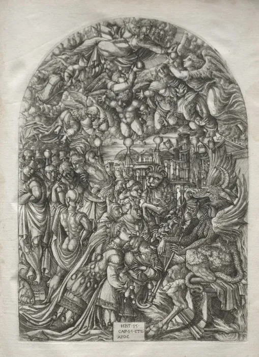 Framed Print : The Apocalypse: The Woman Clothed with the Sun, 1546-1556. Creator: Jean Duvet (French, 1485-1561) Framed Print : The Apocalypse: The Woman Clothed with the Sun, 1546-1556. Creator: Jean Duvet (French, 1485-1561)