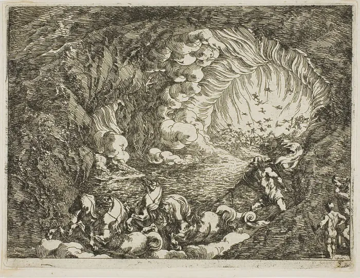Framed Print : Apocalyptic Vision with Sea Gods, n.d. Creator: Johann Wilhelm Bauer