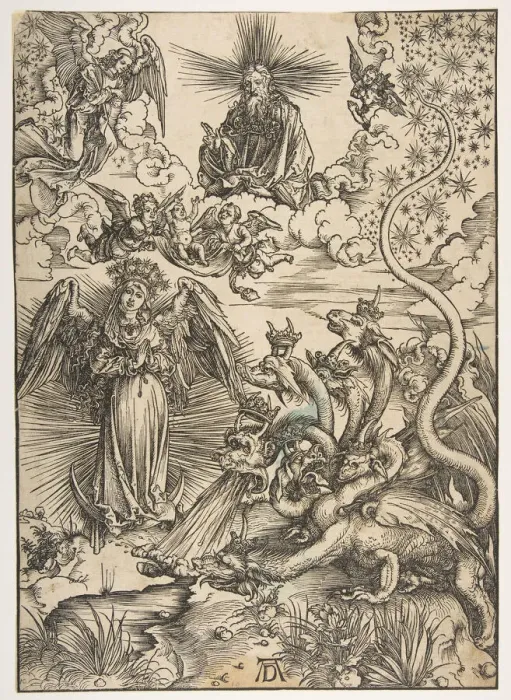Framed Print : The Apocalyptic Woman, from The Apocalypse, Latin Edition, 1511, 1511 Framed Print : The Apocalyptic Woman, from The Apocalypse, Latin Edition, 1511, 1511