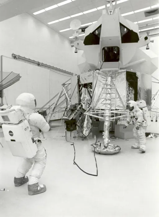 Framed Print : Apollo 13 Astronauts Practice Moonwalk at KSC, Florida, USA, 1970. Creator: NASA Framed Print : Apollo 13 Astronauts Practice Moonwalk at KSC, Florida, USA, 1970. Creator: NASA