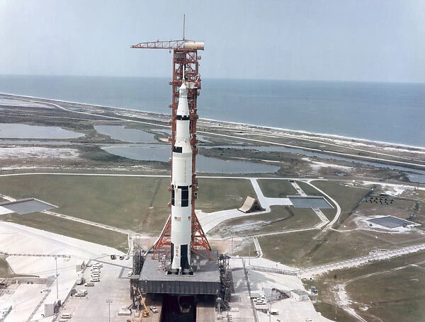 Apollo 15 on the launch pad at Kennedy Space Center, Florida, USA, 1971. Artist: NASA