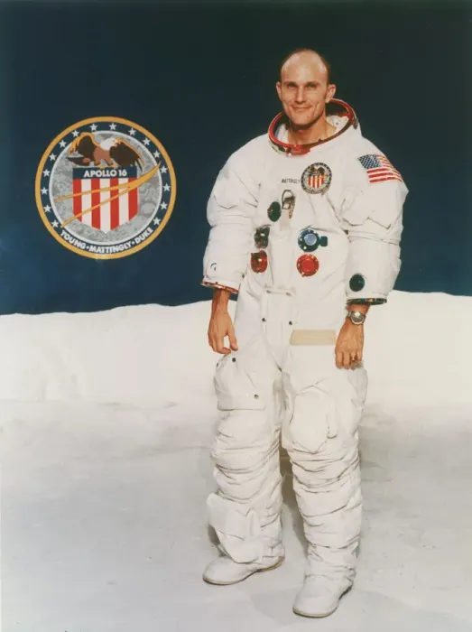 Framed Print : Apollo 16 astronaut Thomas Mattingly in spacesuit, 1971 Framed Print : Apollo 16 astronaut Thomas Mattingly in spacesuit, 1971
