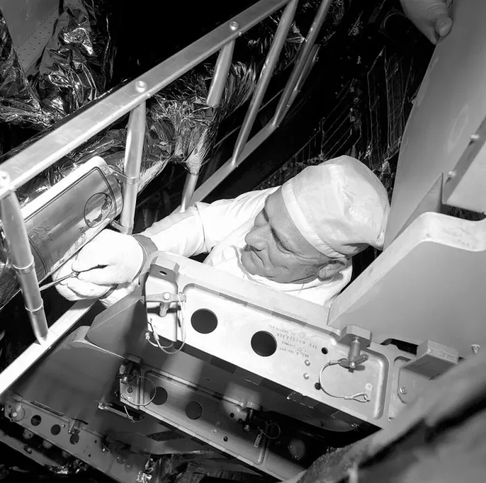 Framed Print : Apollo 16 Moon Plaque Installation, 1972. Creator: NASA Framed Print : Apollo 16 Moon Plaque Installation, 1972. Creator: NASA