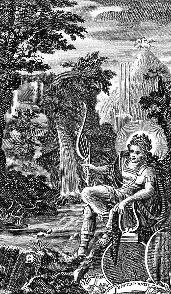 Apollo, Ancient Greek god of music, poetry, archery, prophecy and healing, 1798