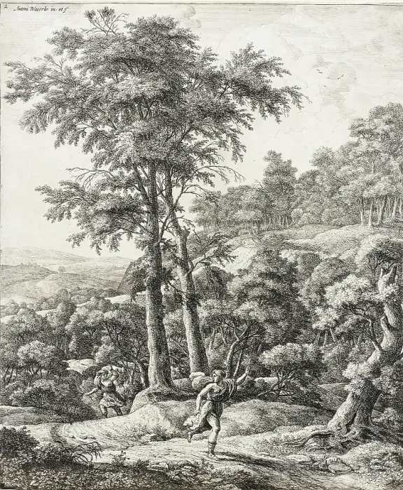 Framed Print : Apollo and Daphne, between circa 1650 and circa 1660. Creator: Anthonie Waterloo Framed Print : Apollo and Daphne, between circa 1650 and circa 1660. Creator: Anthonie Waterloo