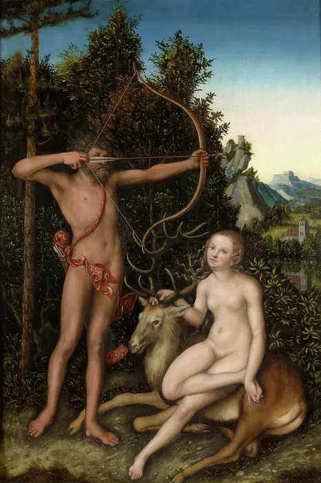 Framed Print : Apollo and Diana, 1525-1526. Creator: Cranach, Lucas, the Elder (1472-1553) Framed Print : Apollo and Diana, 1525-1526. Creator: Cranach, Lucas, the Elder (1472-1553)