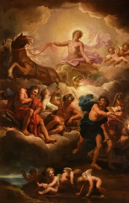 Framed Print : Apollo Driving the Chariot of the Sun, Between 1680 and 1690. Creator: Jouvenet, Jean (1644-1717) Framed Print : Apollo Driving the Chariot of the Sun, Between 1680 and 1690. Creator: Jouvenet, Jean (1644-1717)