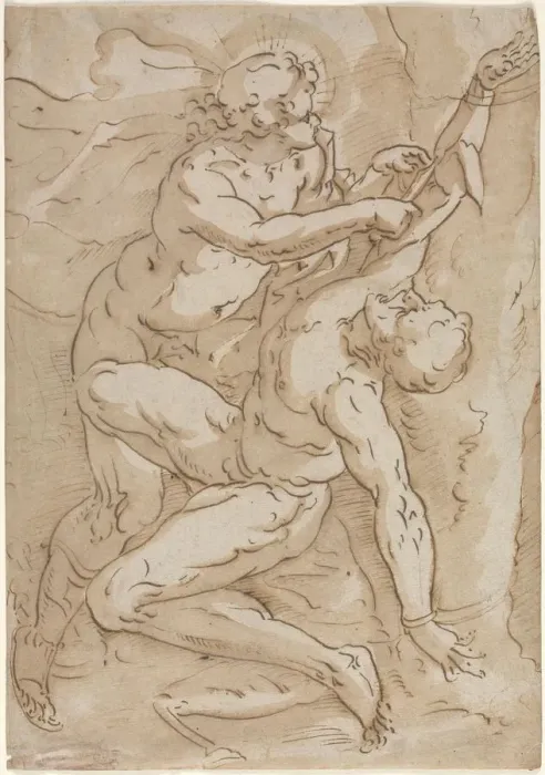 Framed Print : Apollo Flaying Marsyas, 16th century. Creator: Anonymous Framed Print : Apollo Flaying Marsyas, 16th century. Creator: Anonymous