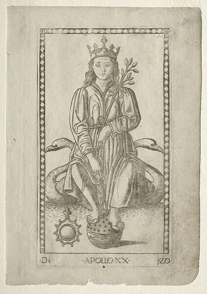 Apollo (from the Tarocchi, series D: Apollo and the Muses, #20), before 1467. Creator