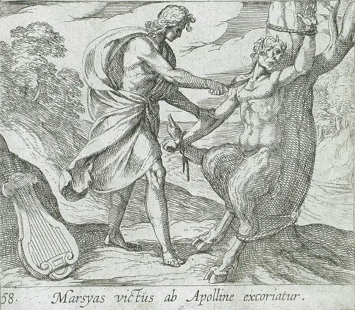 Framed Print : Apollo Killing Marsyas, published 1606. Creators: Antonio Tempesta, Wilhelm Janson