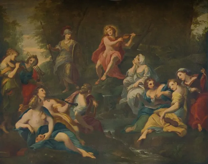 Framed Print : Apollo and the Muses, 1772. Artist: Angelika Kauffmann Framed Print : Apollo and the Muses, 1772. Artist: Angelika Kauffmann