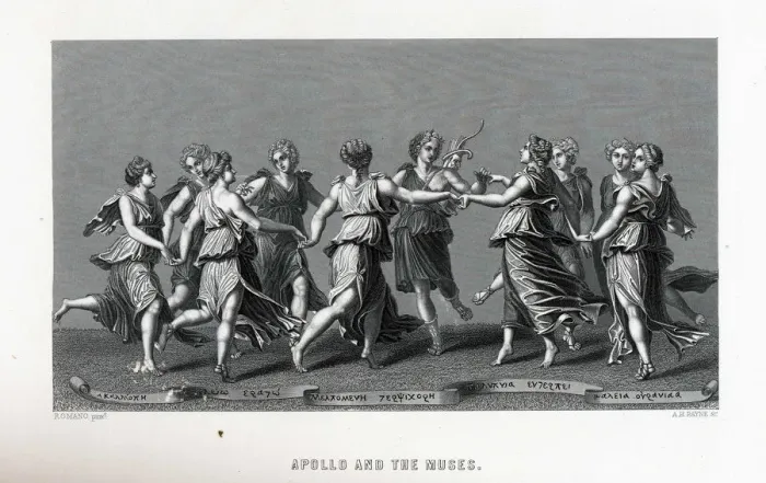 Framed Print : Apollo and the Muses (after Giulio Romano), 1882. Artist: Anonymous Framed Print : Apollo and the Muses (after Giulio Romano), 1882. Artist: Anonymous