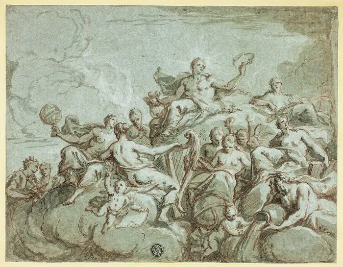 Framed Print : Apollo and the Muses, c. 1700