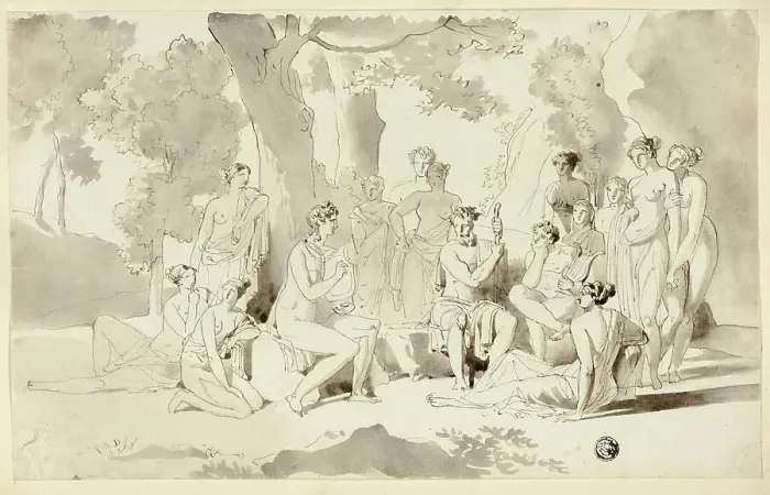 Framed Print : Apollo and the Muses, n.d. Creator: Juan Cristobal Framed Print : Apollo and the Muses, n.d. Creator: Juan Cristobal