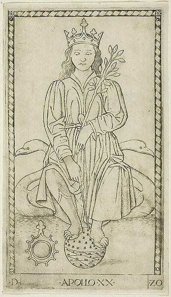 Apollo, plate 20 from Apollo and the Muses, c.1465. Creator: Unknown