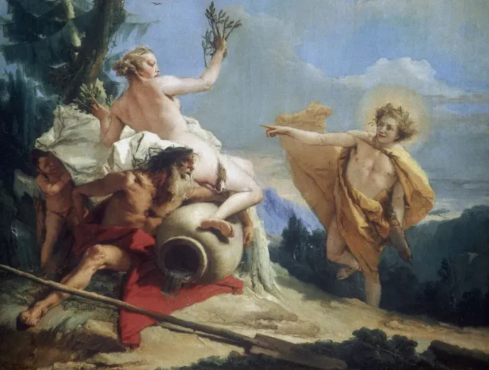 Framed Print : Apollo Pursuing Daphne, c1755-1760. Artist: Giovanni Battista Tiepolo Framed Print : Apollo Pursuing Daphne, c1755-1760. Artist: Giovanni Battista Tiepolo