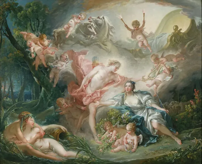 Framed Print : Apollo Revealing his Divinity before the Shepherdess Isse, 1750. Creator: Boucher, François (1703-1770) Framed Print : Apollo Revealing his Divinity before the Shepherdess Isse, 1750. Creator: Boucher, François (1703-1770)
