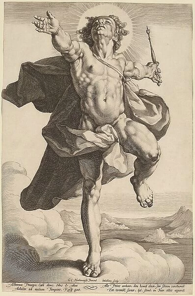Apollo as Sol, c.1591. Creator: Jacob Matham