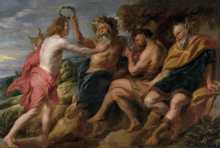 Framed Print : Apollo as Victor over Pan, 1637. Creator: Jordaens, Jacob (1593-1678) Framed Print : Apollo as Victor over Pan, 1637. Creator: Jordaens, Jacob (1593-1678)