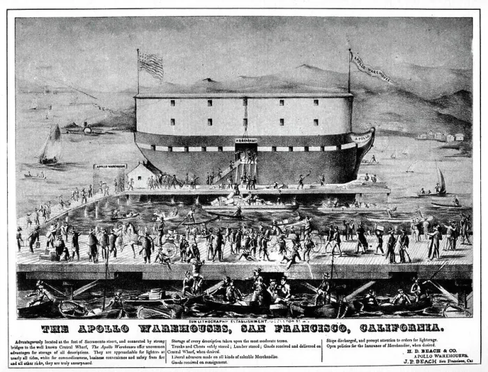 Framed Print : The Apollo warehouses, San Francisco, California, 19th century (1937) Framed Print : The Apollo warehouses, San Francisco, California, 19th century (1937)