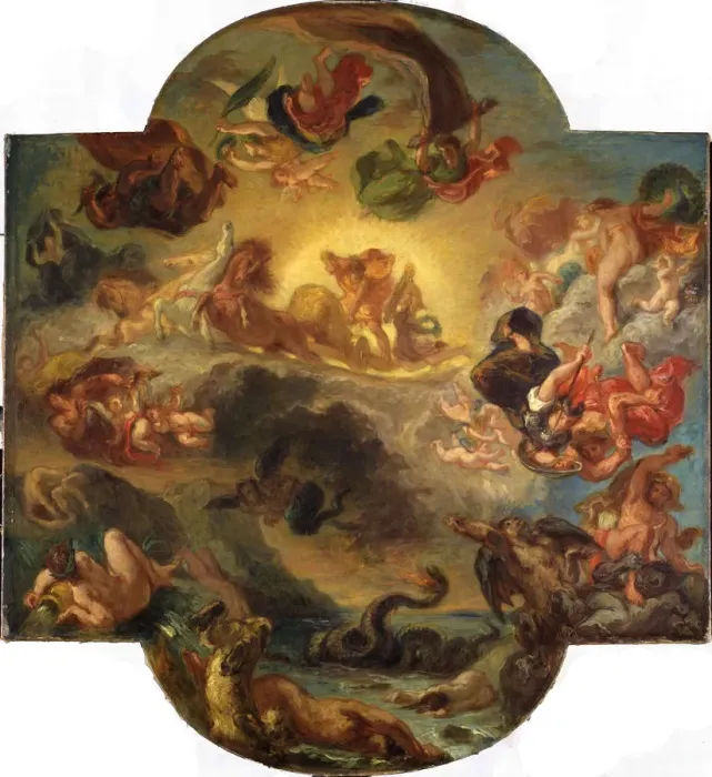 Framed Print : Apollon vainqueur du serpent Python, c. 1853. Creator: Delacroix, Eugene (1798-1863) Framed Print : Apollon vainqueur du serpent Python, c. 1853. Creator: Delacroix, Eugene (1798-1863)