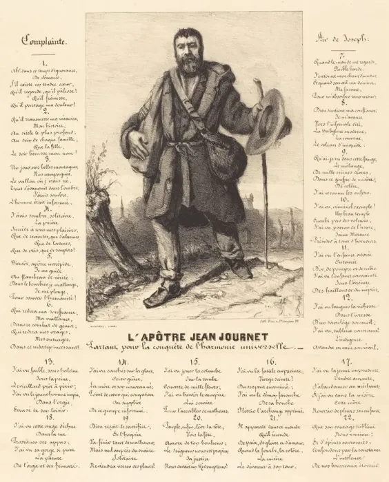 Framed Print : The Apostle Jean Journet Setting Out for the Conquest of Universal Harmony, 1850 Framed Print : The Apostle Jean Journet Setting Out for the Conquest of Universal Harmony, 1850