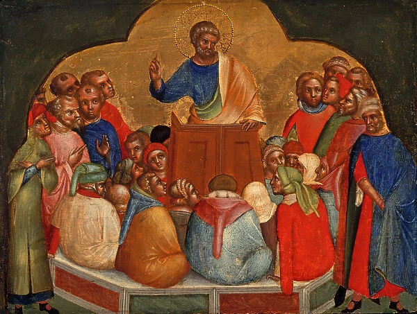 Apostle Peter Preaching (Predella Panel), ca 1370. Creator: Veneziano