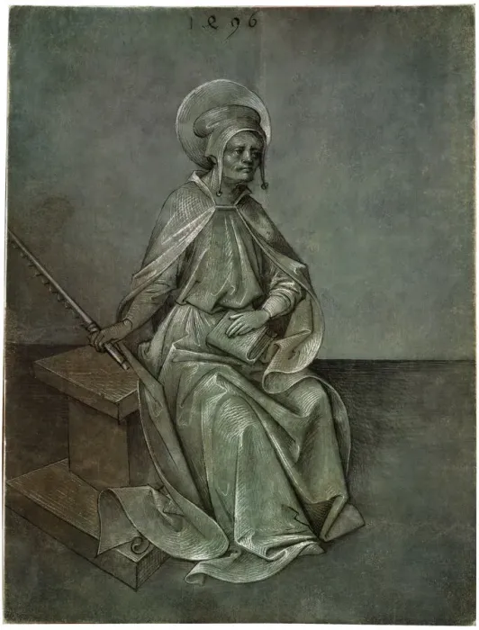 Framed Print : The Apostle Simon, 1496. Artist: Mair von Landshut Framed Print : The Apostle Simon, 1496. Artist: Mair von Landshut