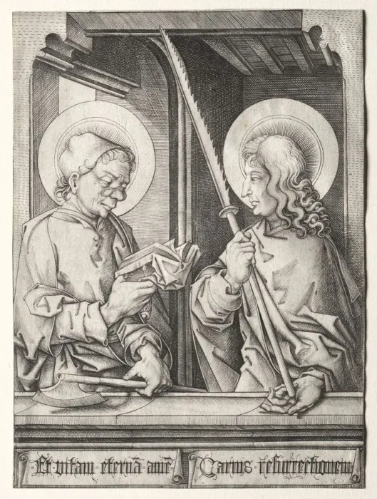 Framed Print : The Twelve Apostles at Gothic Windows: St. Matthias and St. Judas Thaddaeus. Creator Framed Print : The Twelve Apostles at Gothic Windows: St. Matthias and St. Judas Thaddaeus. Creator