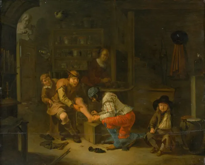 Framed Print : At the Apothecary, 1656. Creator: Lundens, Gerrit (1622-1686) Framed Print : At the Apothecary, 1656. Creator: Lundens, Gerrit (1622-1686)