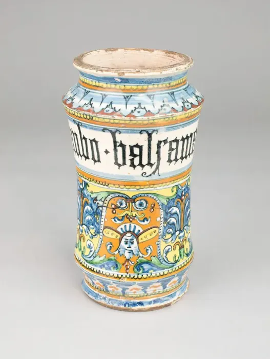 Framed Print : Apothecary Jar (Albarello), Siena, c. 1510 / 20. Creator: Unknown Framed Print : Apothecary Jar (Albarello), Siena, c. 1510 / 20. Creator: Unknown