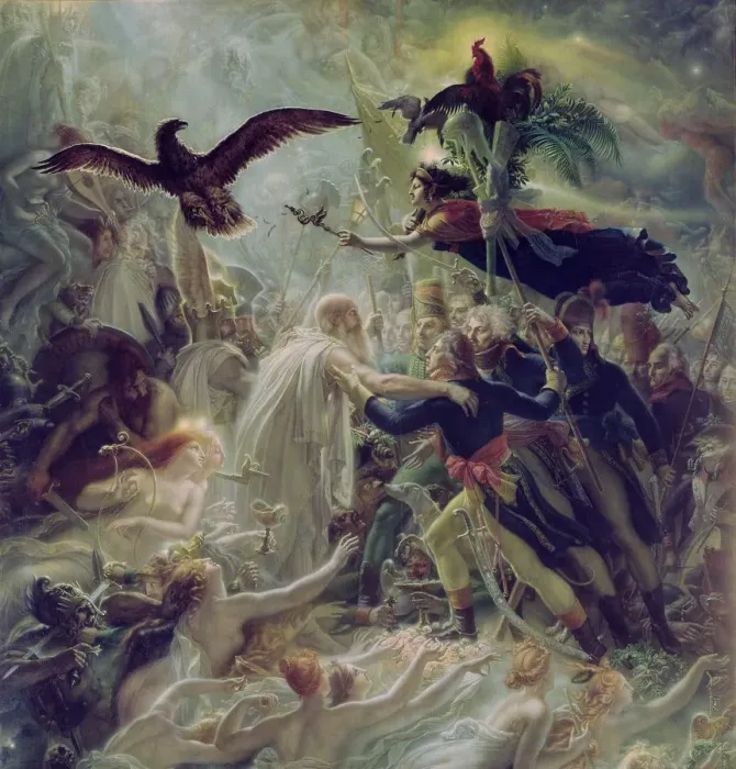 Framed Print : Apotheosis of the French Heroes Who Died for Their Country During the War for Freedom. Artist: Girodet de Roucy Trioson, Anne Louis (1767-1824) Framed Print : Apotheosis of the French Heroes Who Died for Their Country During the War for Freedom. Artist: Girodet de Roucy Trioson, Anne Louis (1767-1824)
