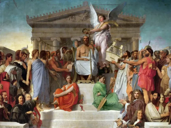 Framed Print : The Apotheosis of Homer. Artist: Ingres, Jean Auguste Dominique (1780-1867) Framed Print : The Apotheosis of Homer. Artist: Ingres, Jean Auguste Dominique (1780-1867)