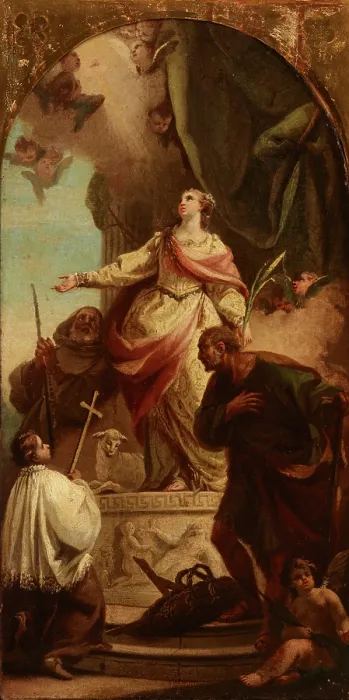 Framed Print : Apotheosis of Saint Agnes, 1st half of 18th century. Creator: Unknown Framed Print : Apotheosis of Saint Agnes, 1st half of 18th century. Creator: Unknown