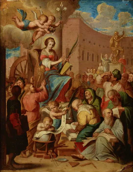 Framed Print : Apotheosis of Saint Catherine, 17th century. Creator: Unknown Framed Print : Apotheosis of Saint Catherine, 17th century. Creator: Unknown