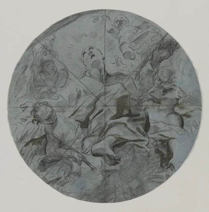 Framed Print : Apotheosis of a Saint (recto), second half 17th century. Creator: Giovanni Battista Benaschi Framed Print : Apotheosis of a Saint (recto), second half 17th century. Creator: Giovanni Battista Benaschi