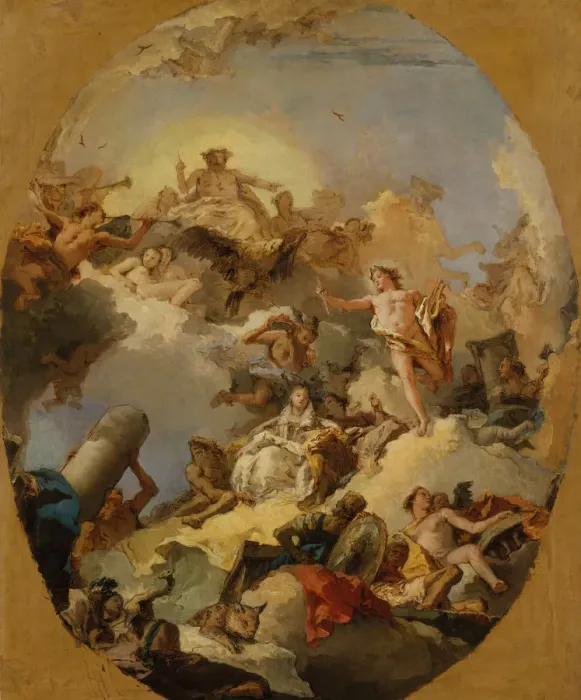 Framed Print : The Apotheosis of the Spanish Monarchy, 1760s. Creator: Giovanni Battista Tiepolo Framed Print : The Apotheosis of the Spanish Monarchy, 1760s. Creator: Giovanni Battista Tiepolo