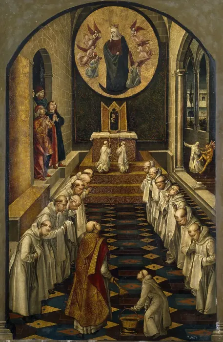 Framed Print : The Apparition of the Virgin to a Dominican Community, 1493-1499. Artist: Berruguete, Pedro (1450-1503) Framed Print : The Apparition of the Virgin to a Dominican Community, 1493-1499. Artist: Berruguete, Pedro (1450-1503)