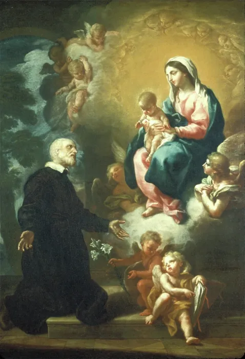 Framed Print : Apparition of the Virgin to Saint Philip Neri, 18th century. Creator: Etienne Parrocel Framed Print : Apparition of the Virgin to Saint Philip Neri, 18th century. Creator: Etienne Parrocel