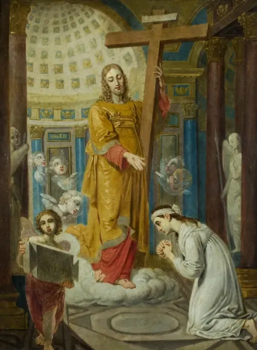 Framed Print : The Appearance of Christ with the Cross to Ekaterina Filippovna Tatarinova Framed Print : The Appearance of Christ with the Cross to Ekaterina Filippovna Tatarinova